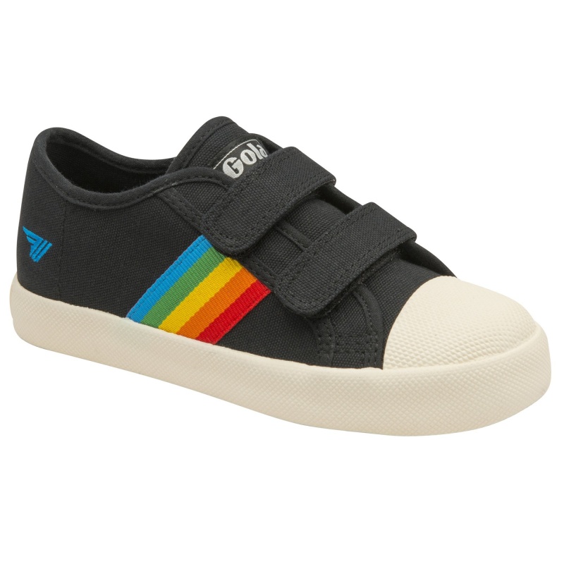 Basket Gola Vegan Classics Rainbow Brides Enfant Noir | 5490-WARTE