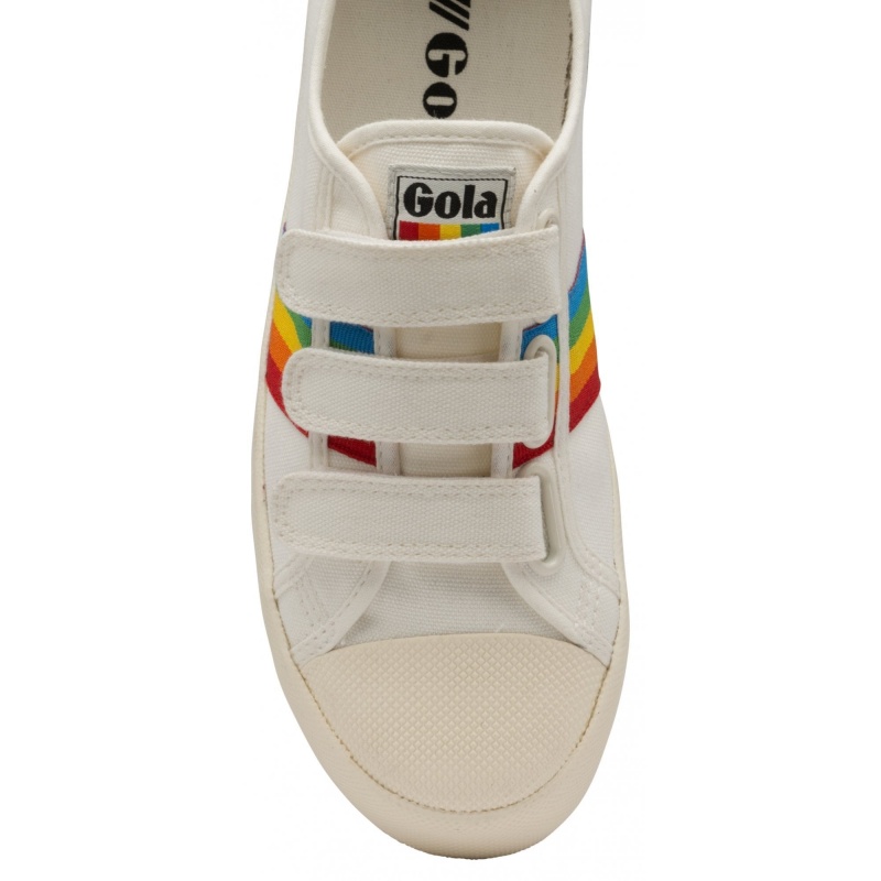 Basket Gola Vegan Classics Rainbow Brides Femme Blanche | 2863-FBUZJ