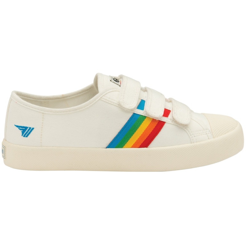 Basket Gola Vegan Classics Rainbow Brides Femme Blanche | 2863-FBUZJ