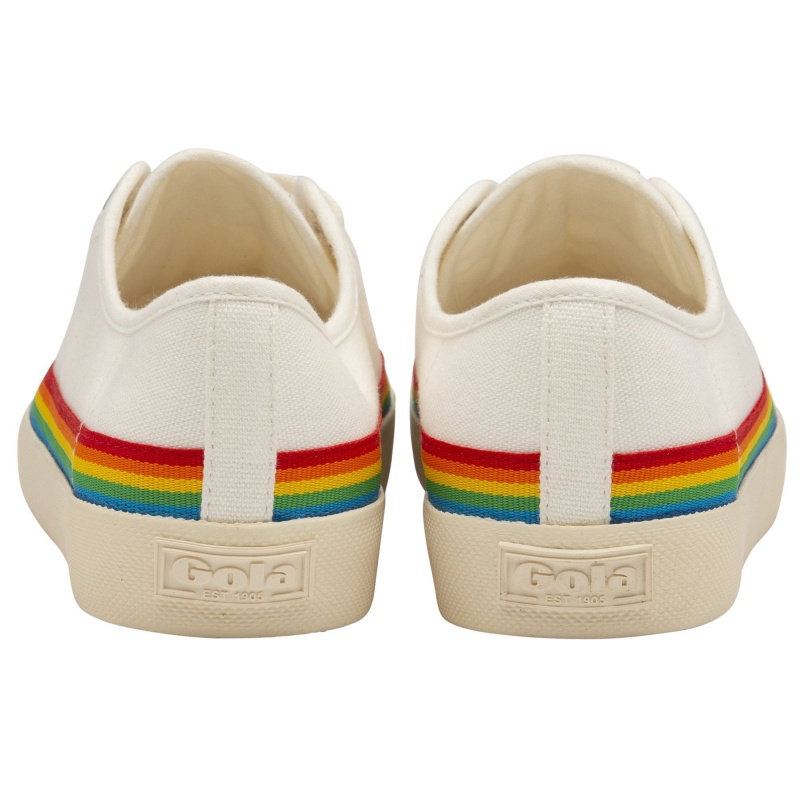 Basket Gola Vegan Classics Rainbow Drop Femme Blanche | 1365-XNKJO