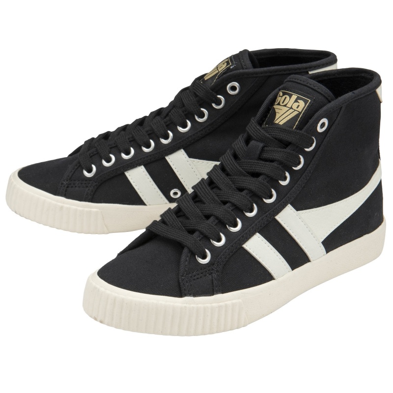 Basket Gola Vegan Classics Tennis High Femme Noir | 1725-INLMU